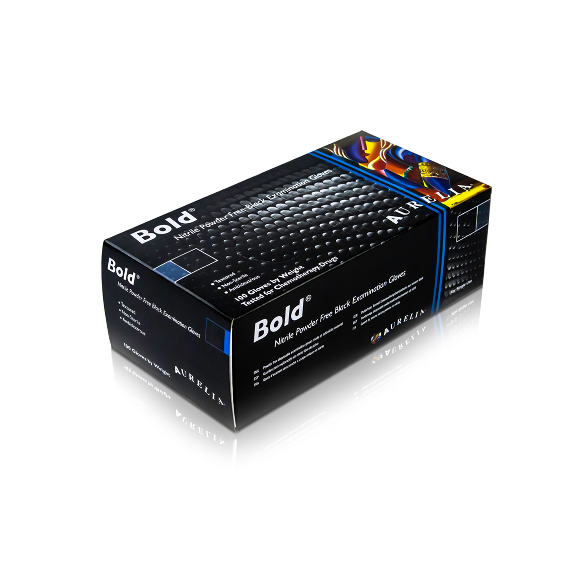 Aurelia Bold Black Nitrile Gloves