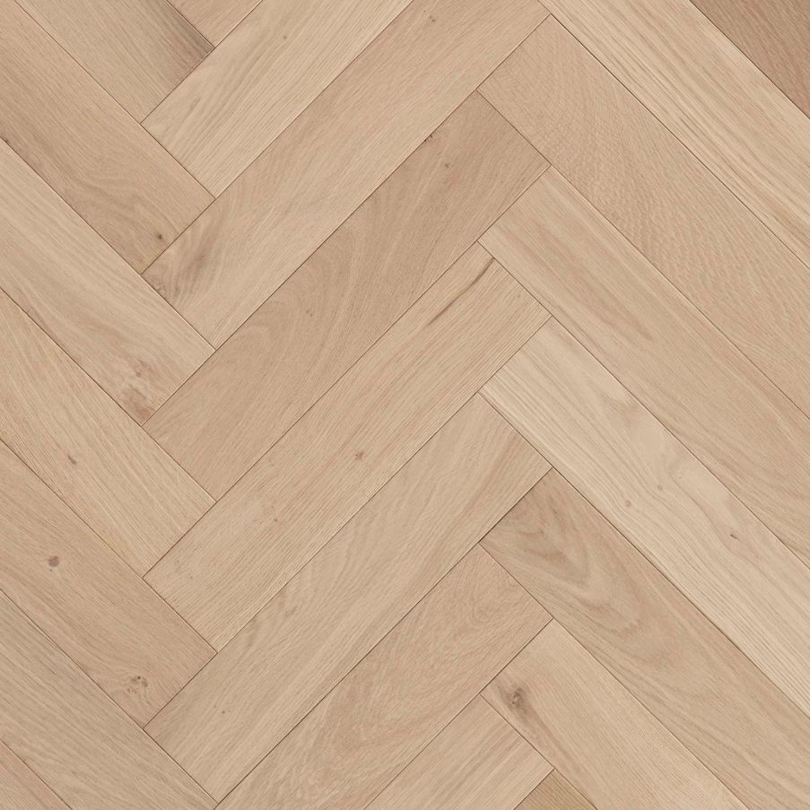 Prefinished Rustic Oak Engineered Parquet Flooring Invisible Lacquer