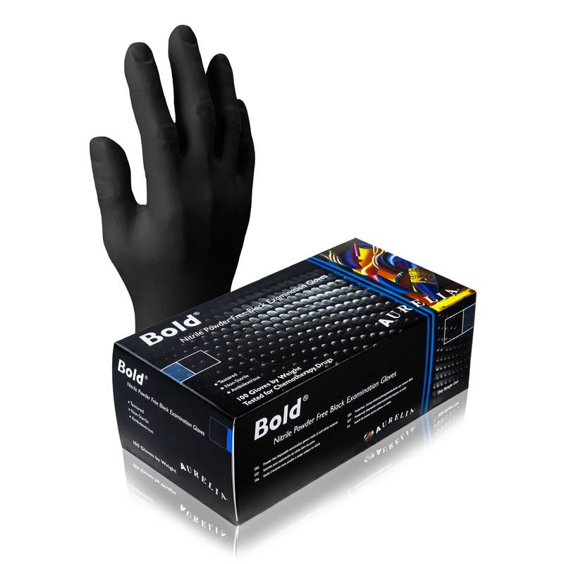 Aurelia Bold Black Nitrile Gloves